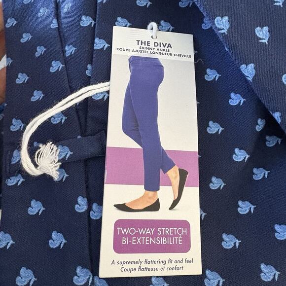 NWT Old Navy The Diva Blue Print Skinny Ankle Pants Womens‎ Size 12 (1910) - Picture 4 of 5